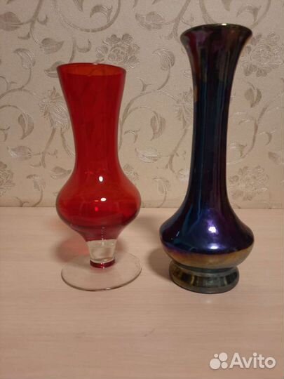 Вазы стекло цветное СССР