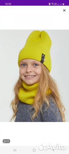 Комплект шапка и снуд для девочки