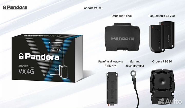 Автосигнализация Pandora VX-4g с установкой