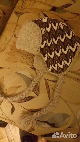 Шапка двойная с ушками,очень теплая