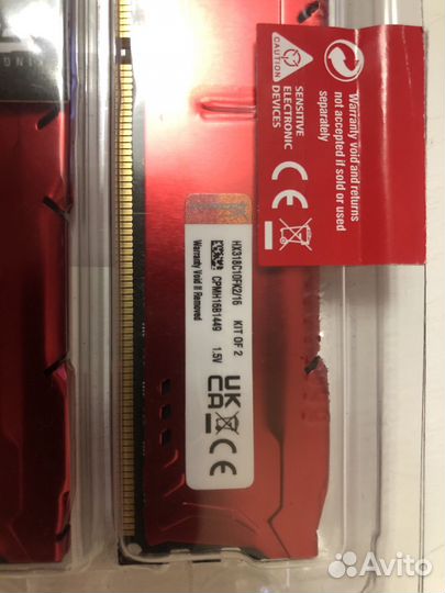 Озу kingston hyper x ddr3 1866 mhz (2 по 8 гб)