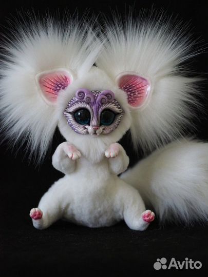 Котенок в смешанной технике ручной работы