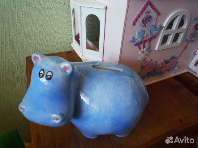 Фарфоровая копилка-Бегемотик