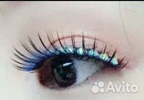 Ресницы накладные чёрно синие