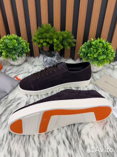 Кеды из замши Santoni