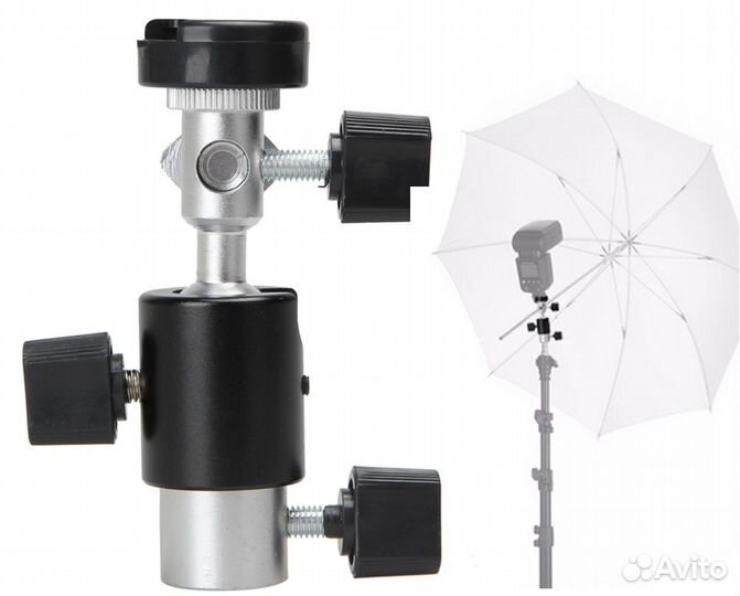 Прочный кронштейн из металла для вспышки и зонта