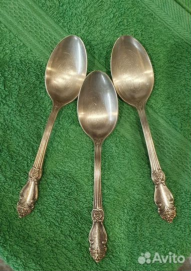 Мельхиоровые чайные ложки мнц времен СССР 3 шт