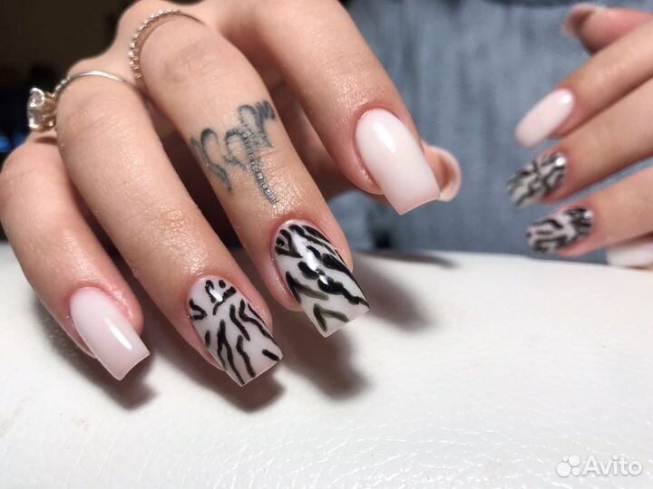 Маникюр с покрытием, наращивание ногтей