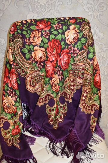 Шаль платок расцветка Павловопосадская