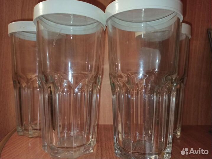 Стаканы высокие 15 см с крышками