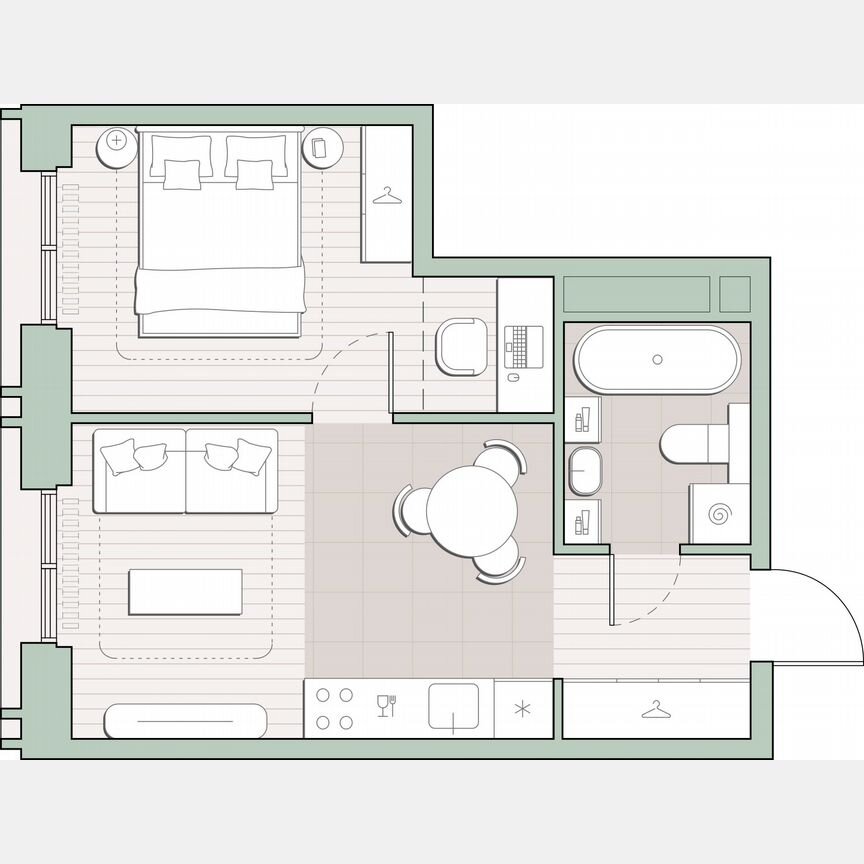 1-к. квартира, 34,5 м², 23/30 эт.