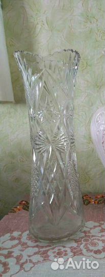 Хрустальная ваза для цветов, 70х годов