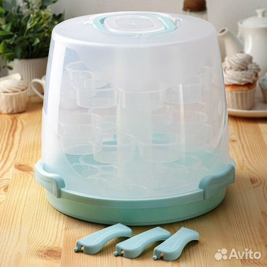 Тортовница с крышкой, 2924 см, 24 ячейки, переносн