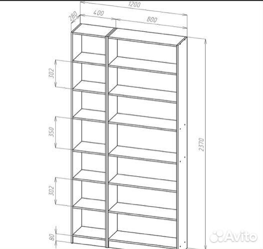 Книжный шкаф IKEA белый билли 109