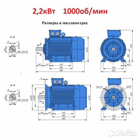 Электродвигатели 2.2кВт в наличии