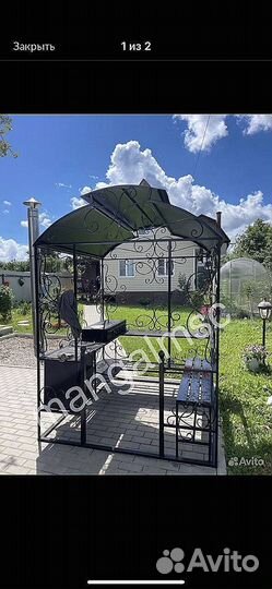 Мангал с крышей лофт