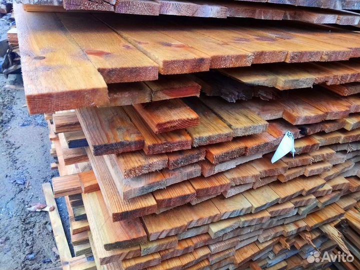 Доска обычная, лиственница, 40х100х6000мм, опт