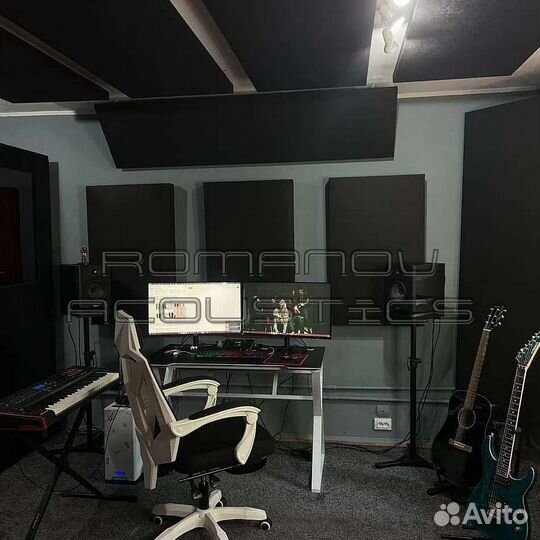 Акустические панели - доставка; 3шт, черн, кв10см