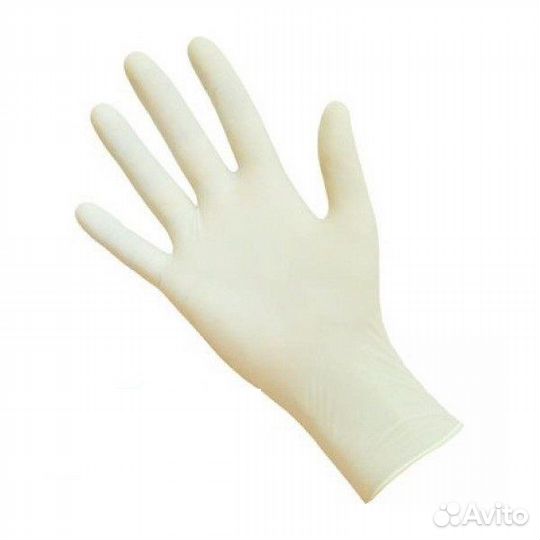 Перчатки медицинские смотровые латексные опудренны