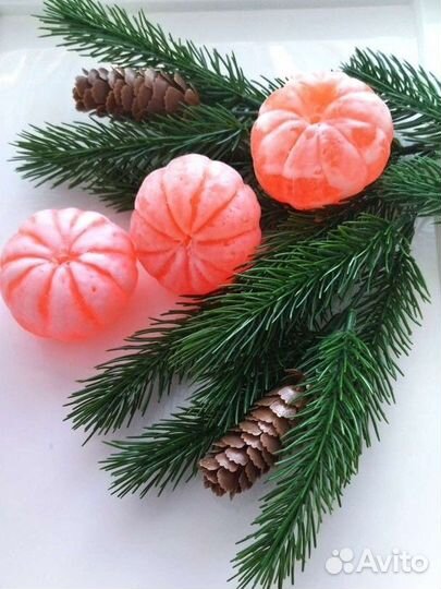 Мыло мандарин, апельсин, шишка, ёлочка