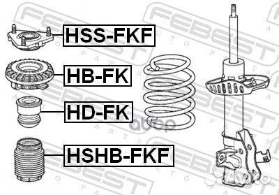 Пыльник амортизатора перед прав лев Febest hshb