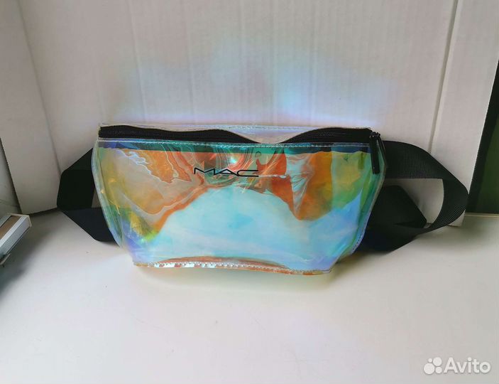 Поясная сумка косметичка прозрачная Mac хамелеон