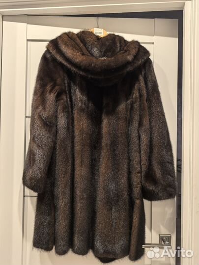 Шуба норковая с капюшоном