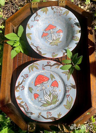 Тарелка керамика ручная работа
