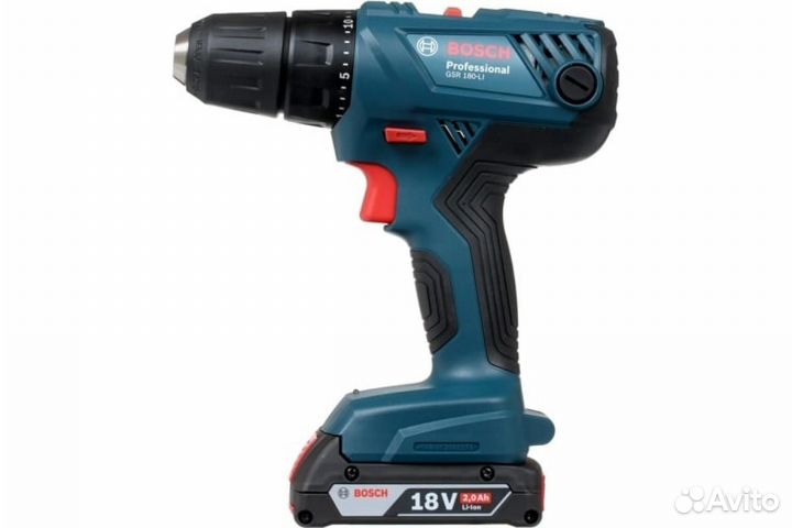 Шуруповерт bosch GSR 180-LI (2Ач), 18В 2*2Ач