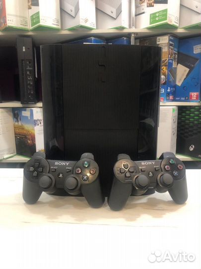 Sony Ps3 SuperSlim 500gb + 2геймпада + 106 игр