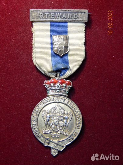 Масонская медаль, Англия, Steward, 1895 год