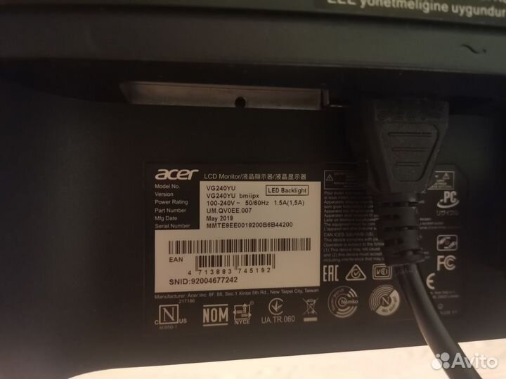 Игровой монитор Acer Nitro VG240YU bmpiix