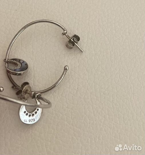 Серьги серебяные с полумесяцами