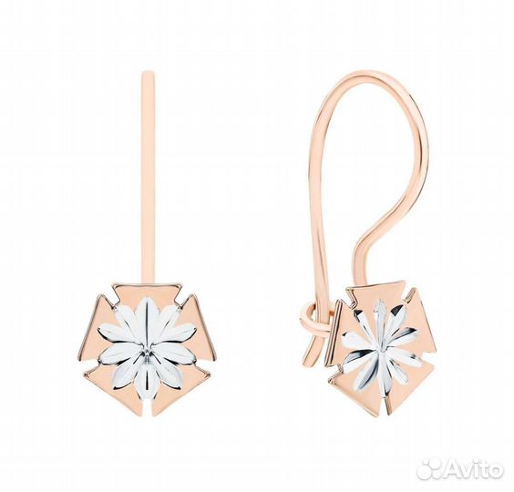 Золотые серьги детские новые