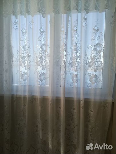 Тюль на ленте шир.285 см, 235 см, высота 250+40см