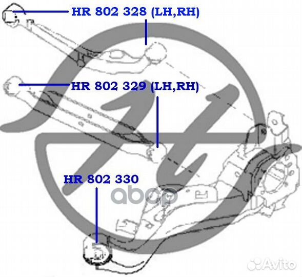 Сайлентблок зад прав/лев HR802329 Hanse