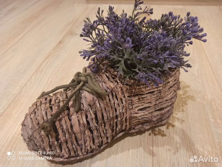 Плетёное кашпо для цветов