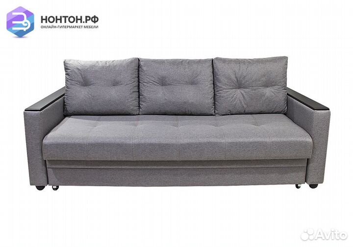 Диван еврокнижка Денвер рогожка серая