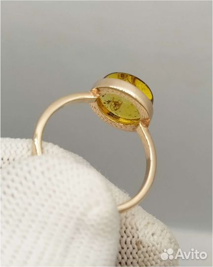 Янтарь Кольцо с Инклюзом Серебро
