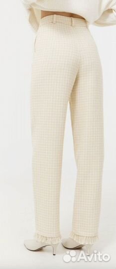 Брюки твидовые с принтом «гусиная лапка»