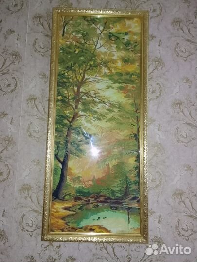 Картина вышитая крестиком ручная работа