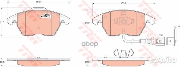 Колодки тормозные дисковые перед GDB1550 TRW