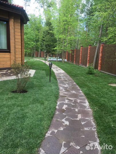 Укладка рулонного газона