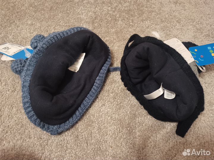 Новые шапки и варежки пакетом 1-1,5 года (44-46)