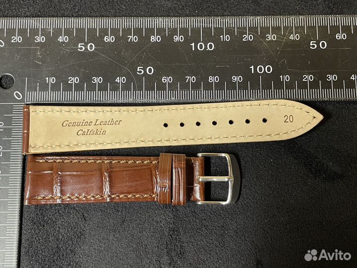 Ремешок кожаный для часов 20 мм