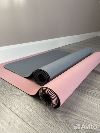 Коврик дня йоги и фитнеса каучук тпэ 183 х61