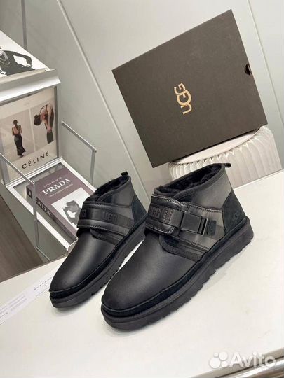 Мужские угги UGG на овчине чёрные