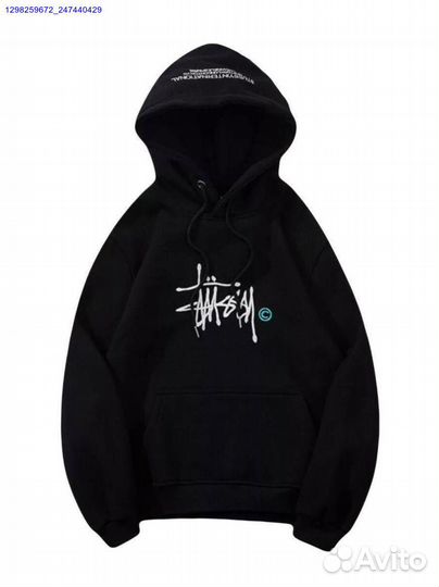 Худи Stussy чёрное, белое (Арт.62890)