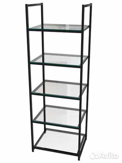 Стеллаж в стиле Лофт aс1760-20 со стеклянными полк