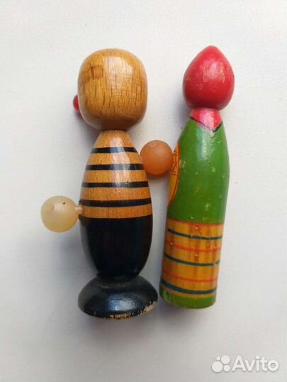 Фигурки СССР (деревянный рыбак и матрёшка)